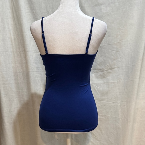 Express Blue Camisole Tank Top XS Fitted Stretch Spaghetti Strap - Picture 3 of 6